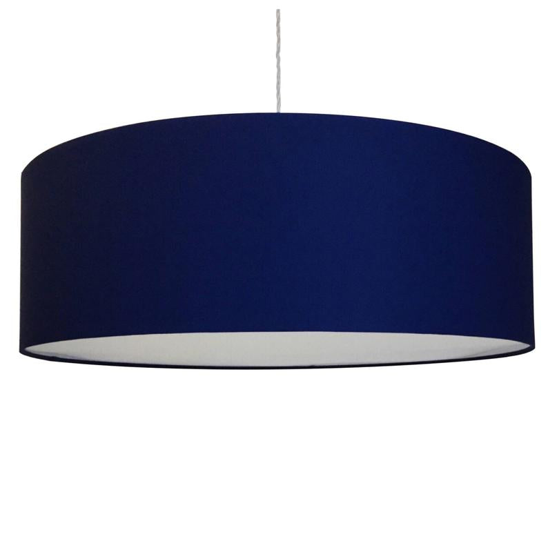 Navy Blue Fabric Drum Light Shade With Diffuser Bristol Lighting