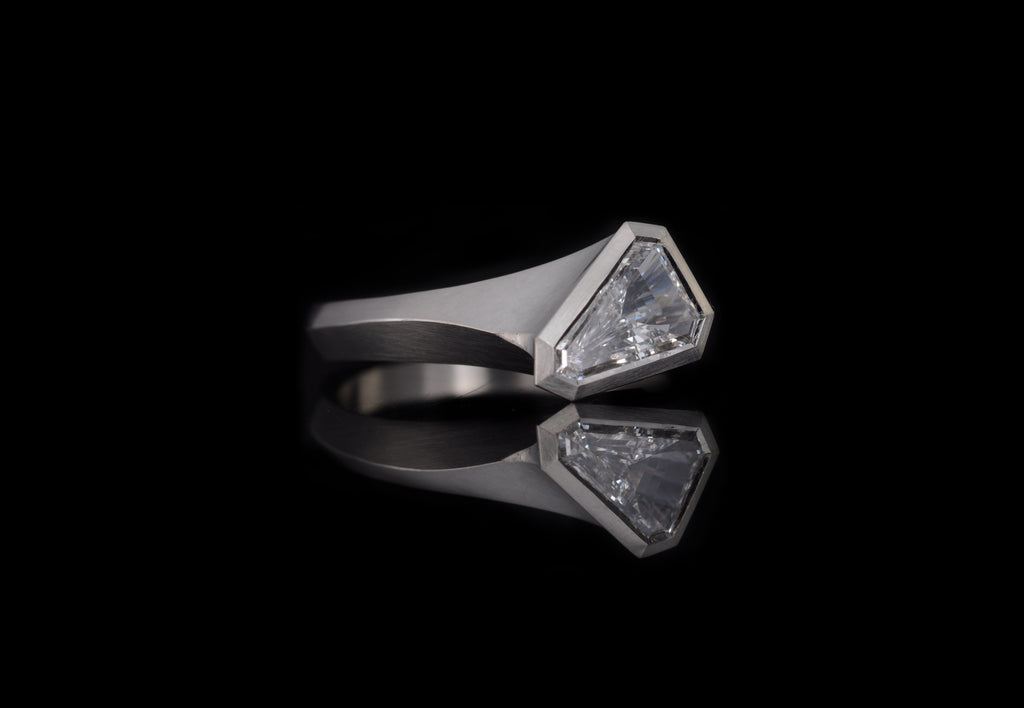 Bespoke Shield Shape .54ct Diamond Ring