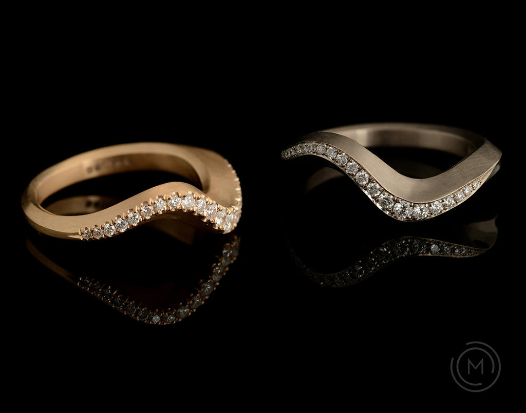 hand-carved diamond wedding bands for women