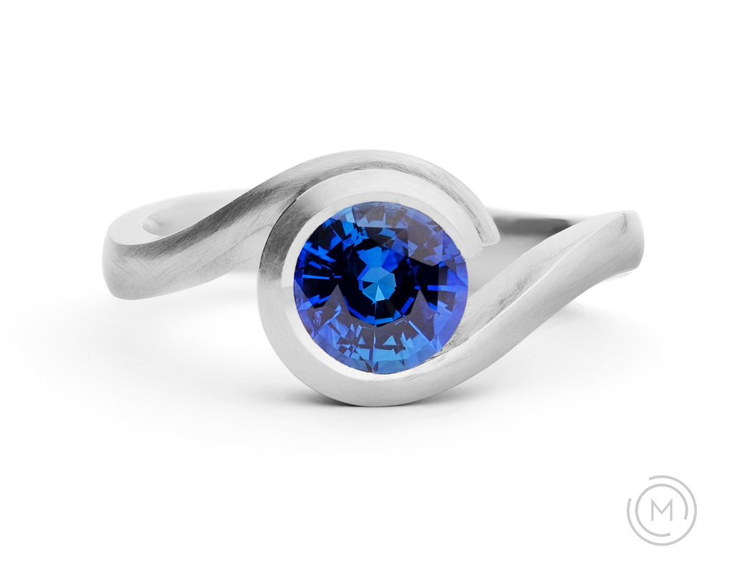 Blue sapphire engagement ring