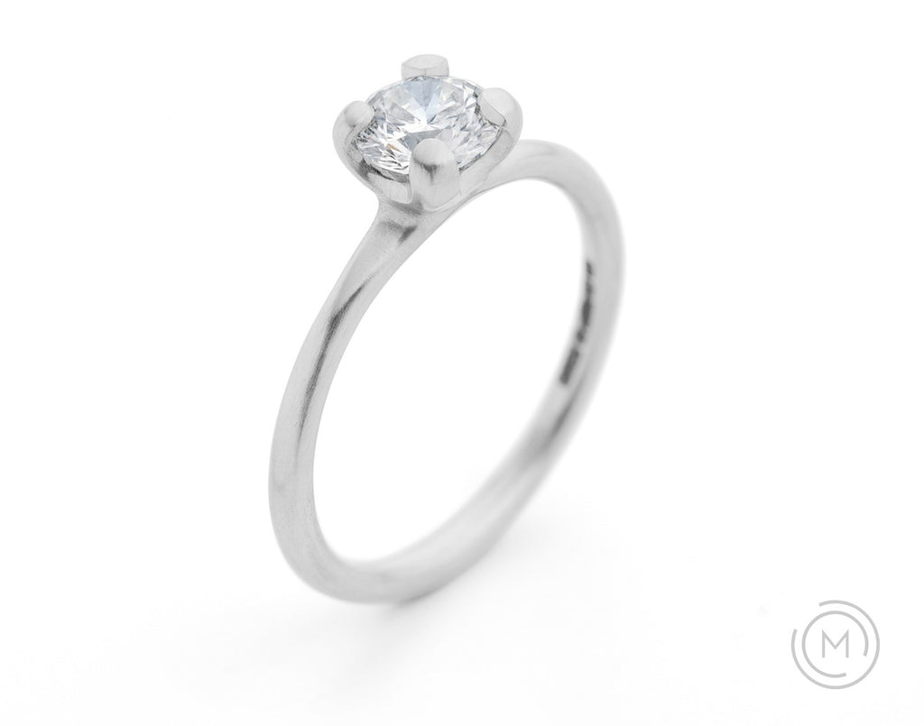 Contemporary white diamond engagement ring