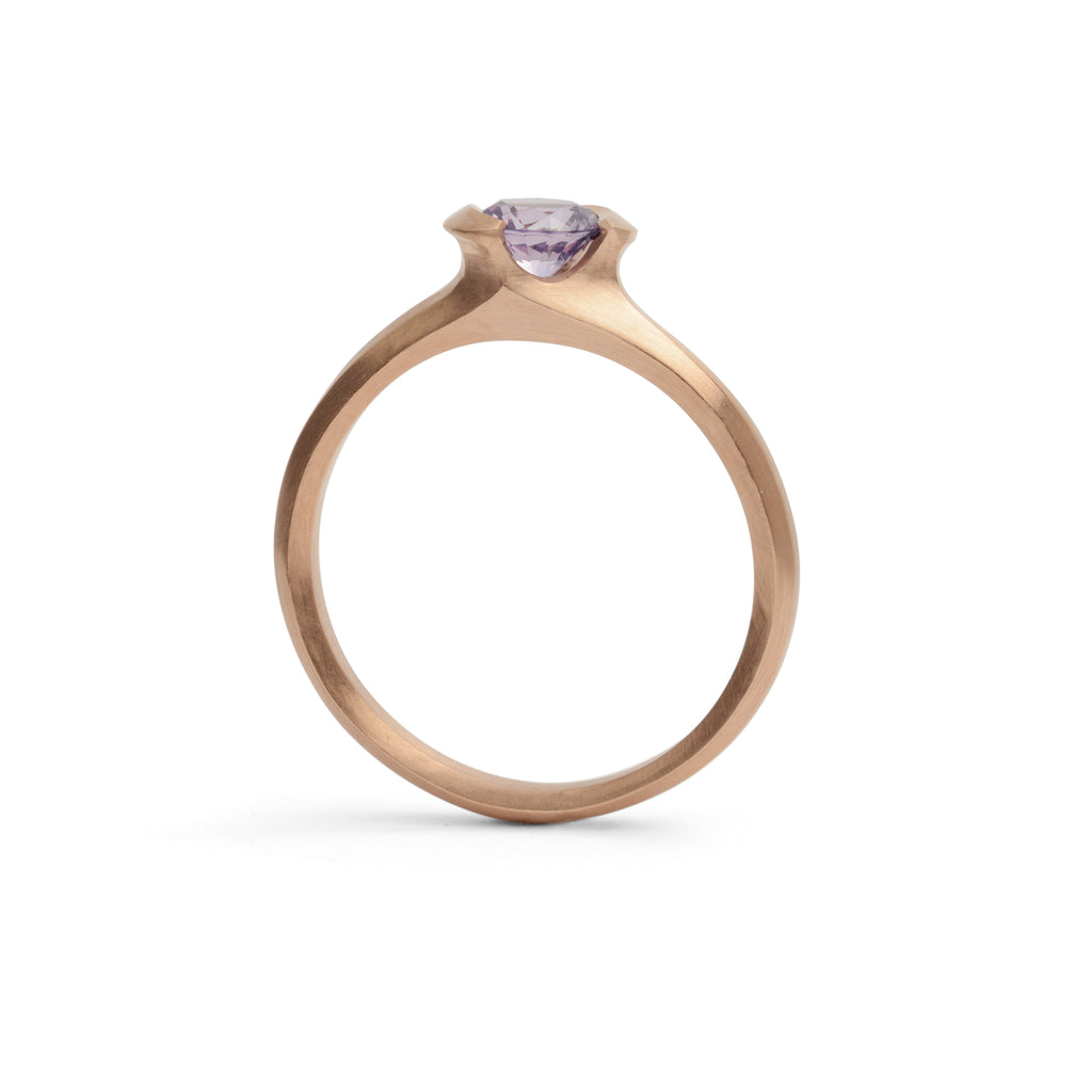 Fairtrade Red Gold Arris Violet Sapphire Ring 