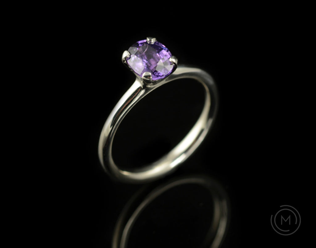 oval purple sapphire solitaire engagement ring 