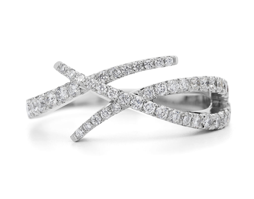 Platinum and diamond all-in-one engagement and wedding ring