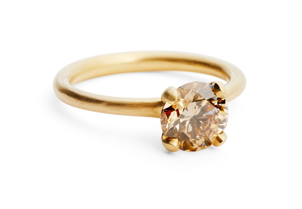 cognac diamond engagement ring