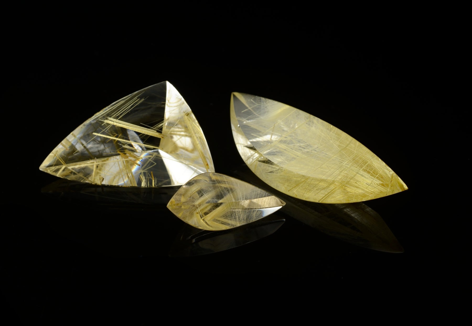 Fancy cut golden rutile quartz