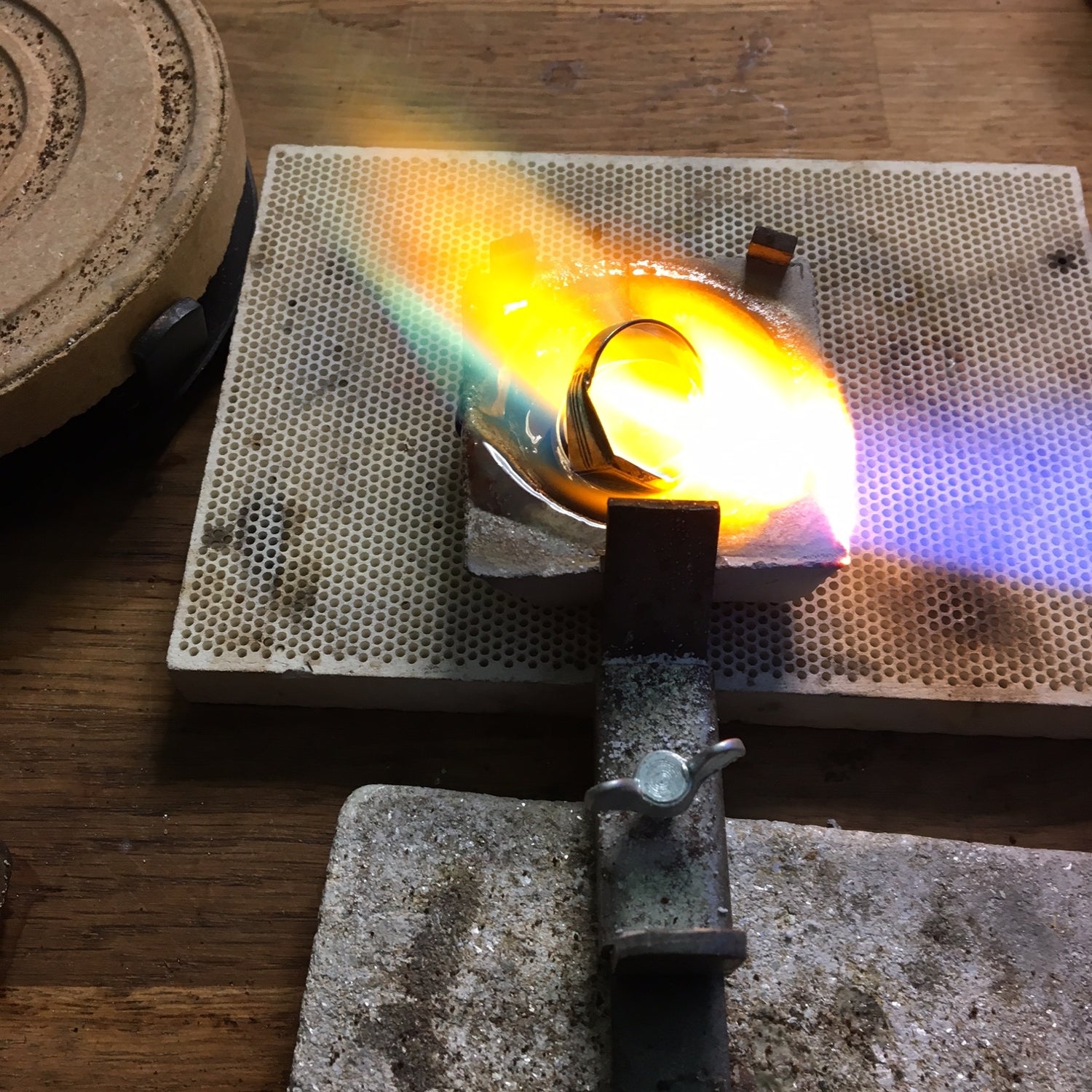 Making recycled gold wedding bands