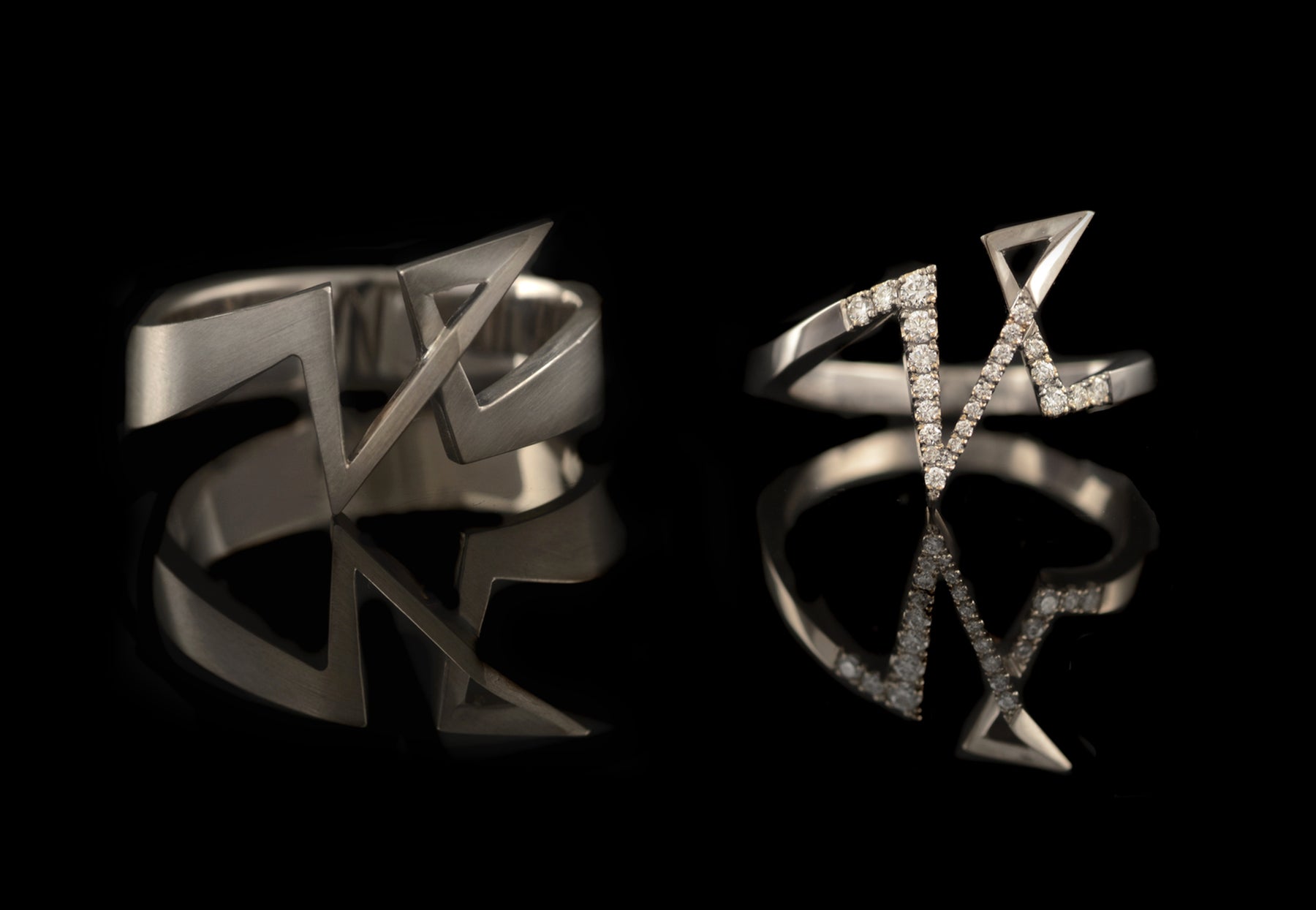 His and hers 'Spark' wedding rings 