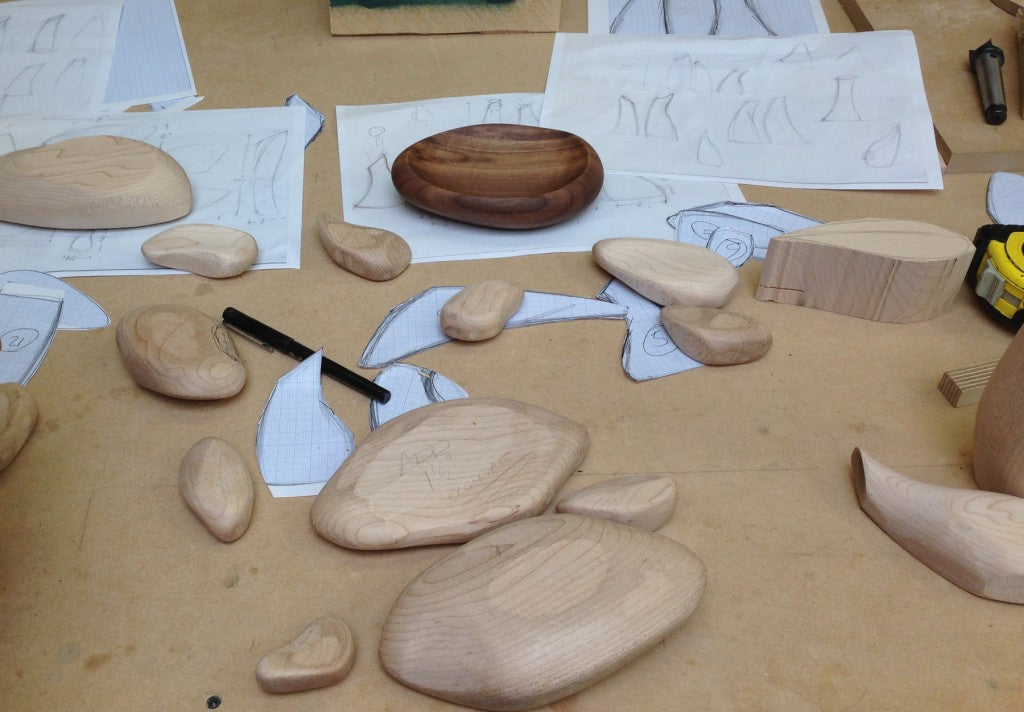 Carving wooden display blocks 3