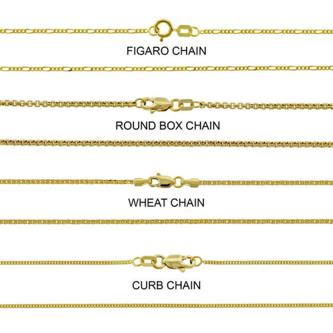 Names of different necklace chains and attatchments