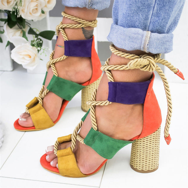 rope tie heels