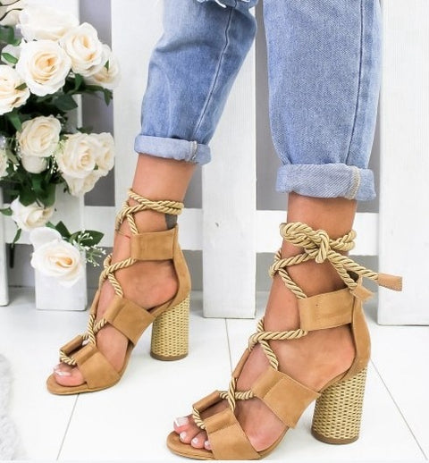 rope tie heels