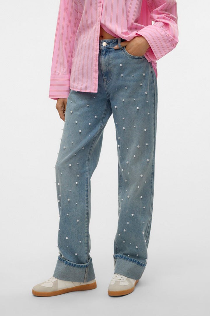 Allison MidRise Straight Peral Jeans