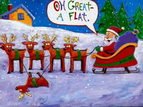 Santa has a flat tire Merry Christmas Meme | Love to Sing