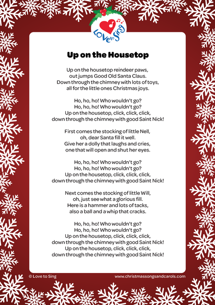 up on the housetop lyrics
