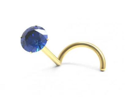 Buy All Stone Real Blue Sapphire Nose Pin Neelam Stone Ki Nose Pin Blue  Stone Certified Nilam Stone Nose Stud Gold For Women नाक की नोज पिन गोल्ड  नोज पिन at Amazon.in