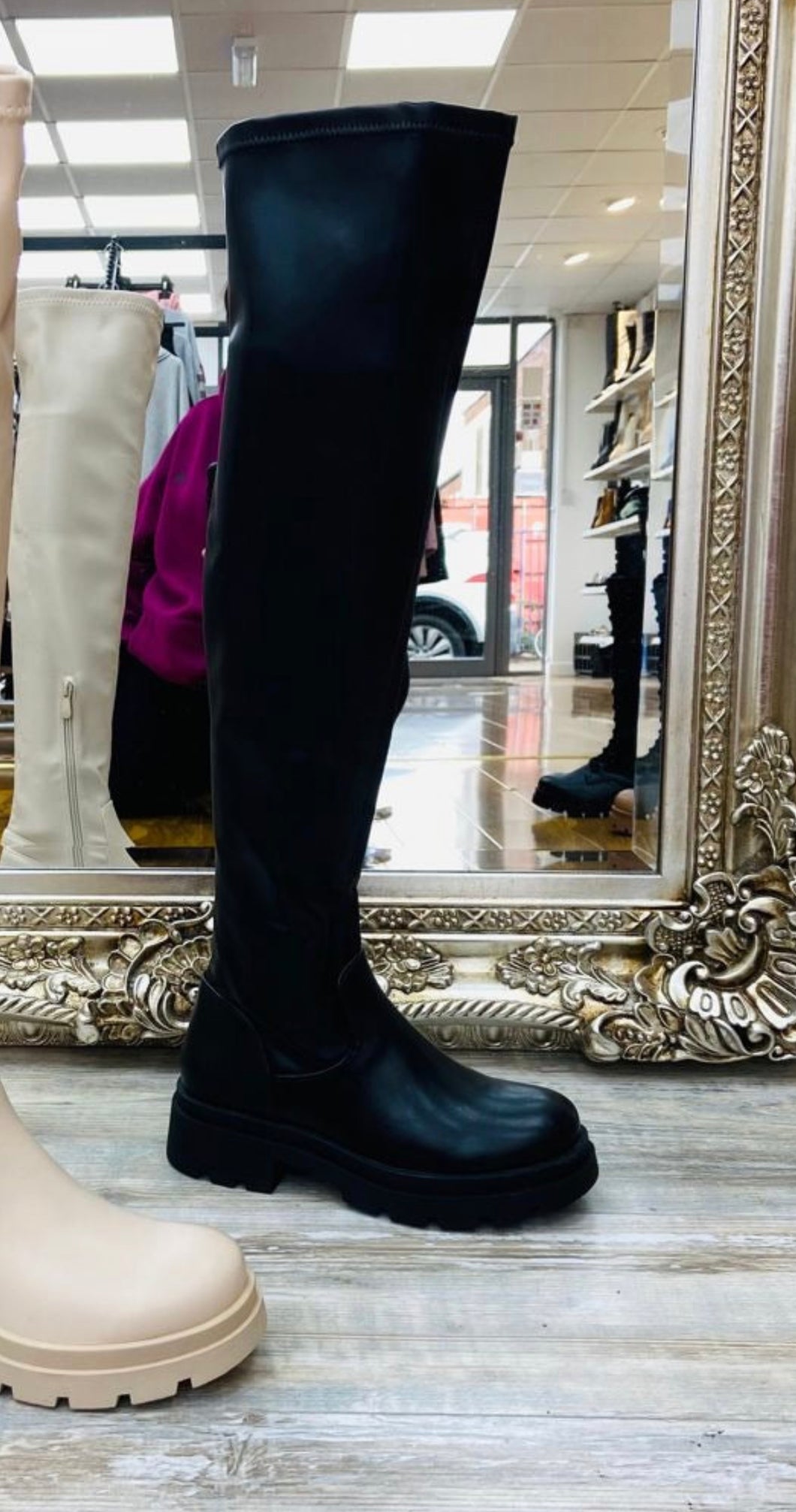 Iris over knee thigh high boots - black – LLUK