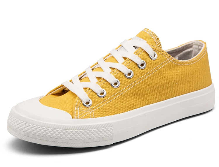 yellow canvas sneakers