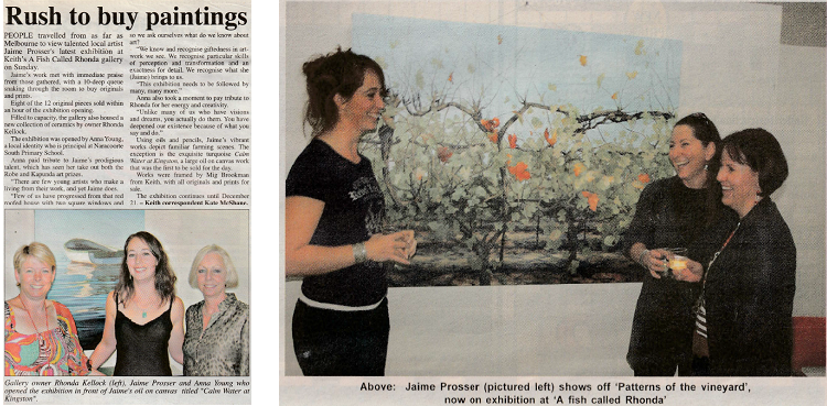 JAIME PROSSER ART AWARDS AND EXHIBITIONS