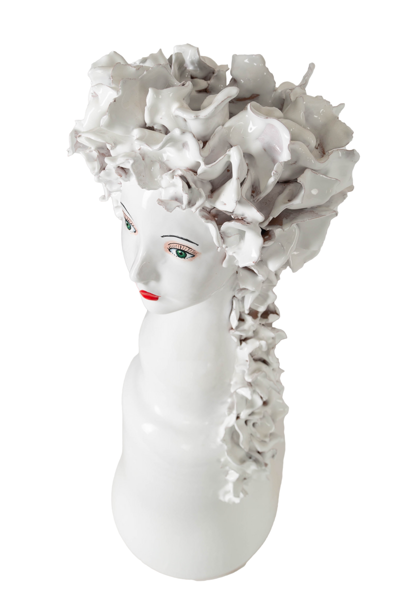 Ceramic Head Vase, Leaves Decor – Abigails