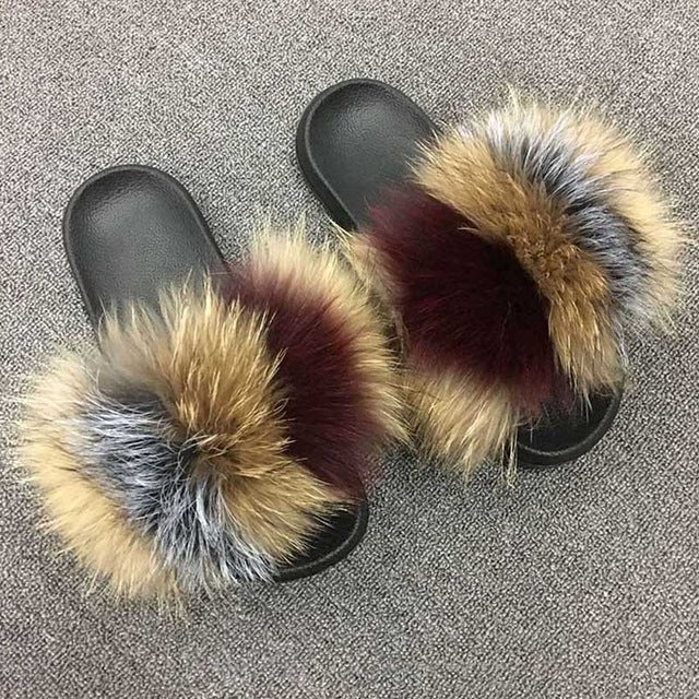 furry flip flops