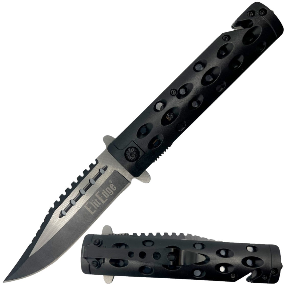 ElitEdge Stainless Steel Folding Knife 3.75" w/ Ultralight ABS Handle