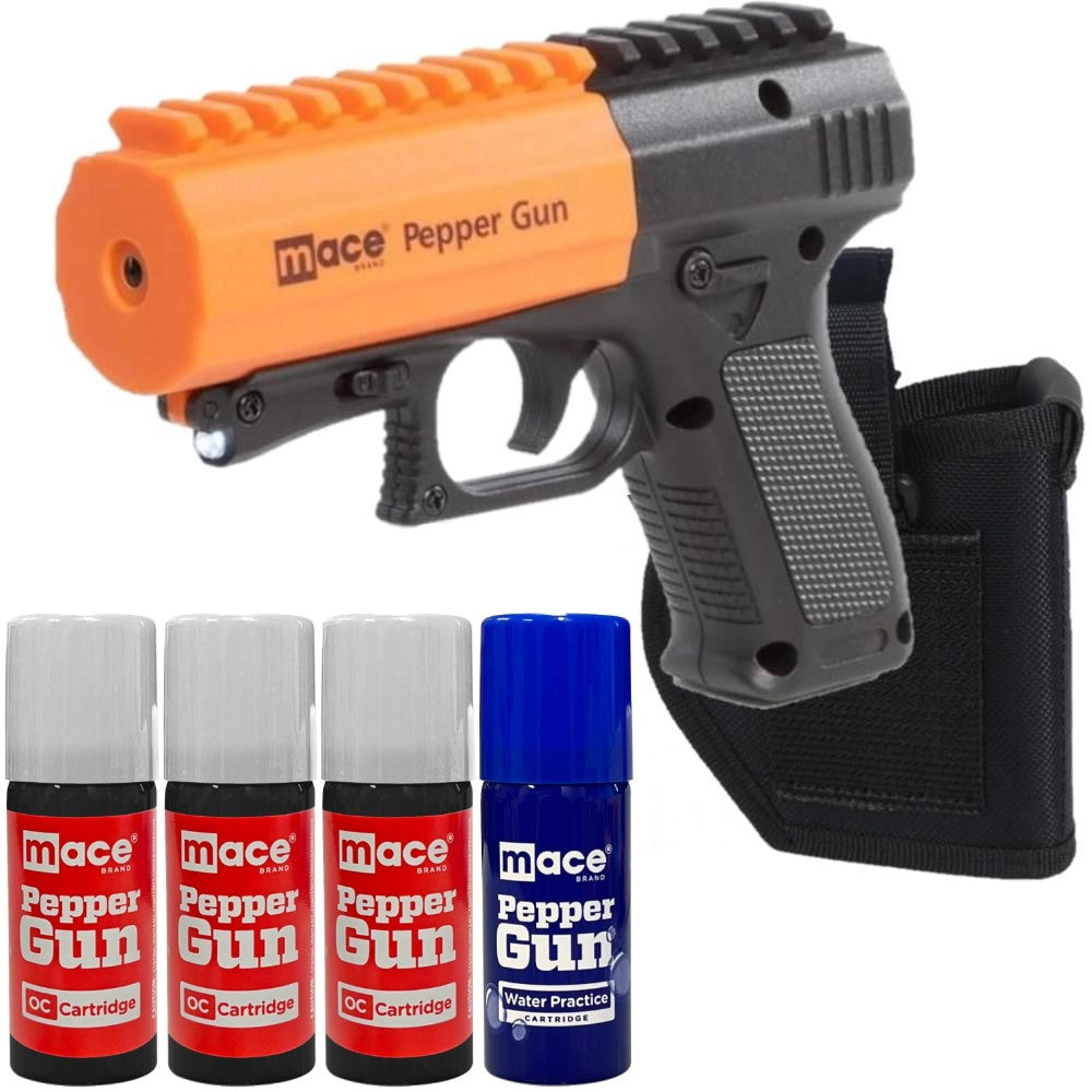 Mace LED Pepper Gun 2.0 Power Stream Spray Bundle Pack