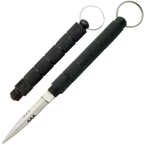 WEAPONTEK™ TACTICAL KEYCHAIN KUBOTAN SERRATED KNIFE 2.5"