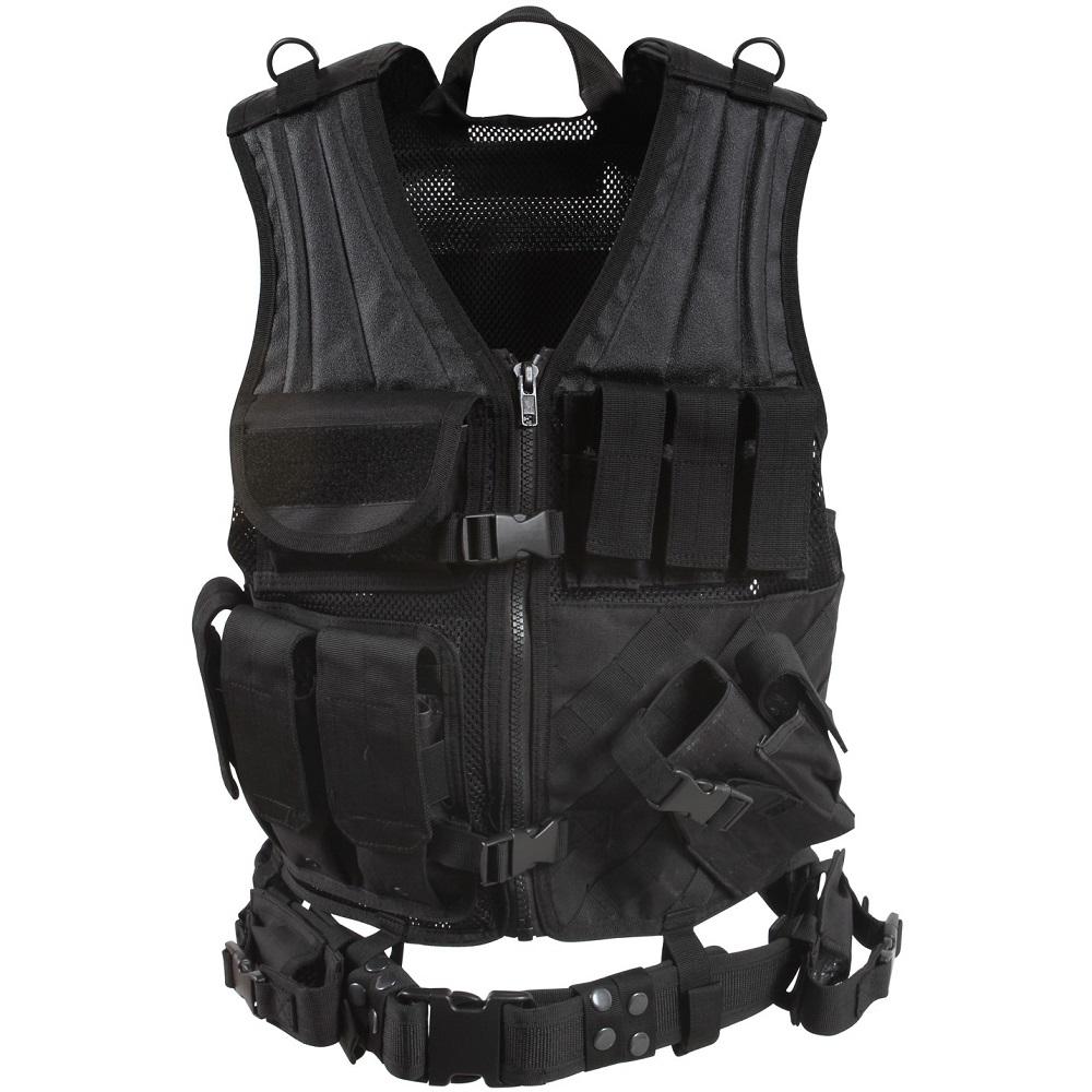 Rothco® Cross Draw MOLLE System Tactical Military Vest Black - The Home ...