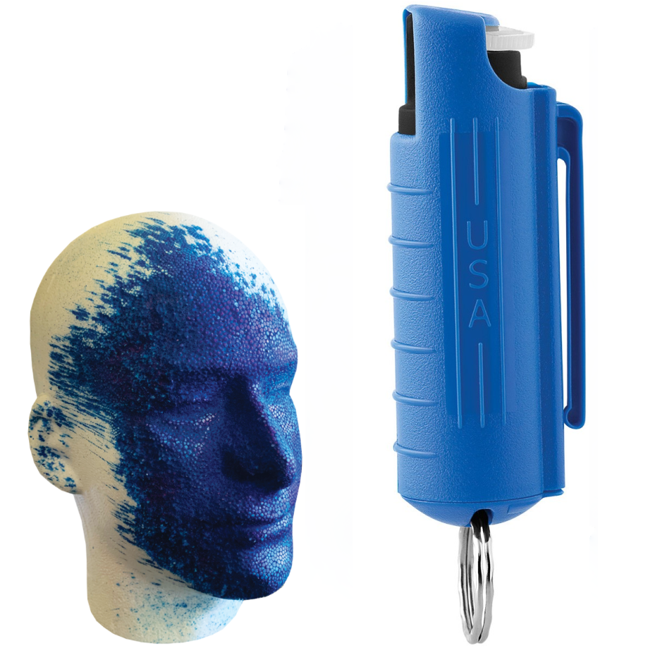 Eliminator Blue Heat Keychain Pepper Spray w/ Marking Dye
