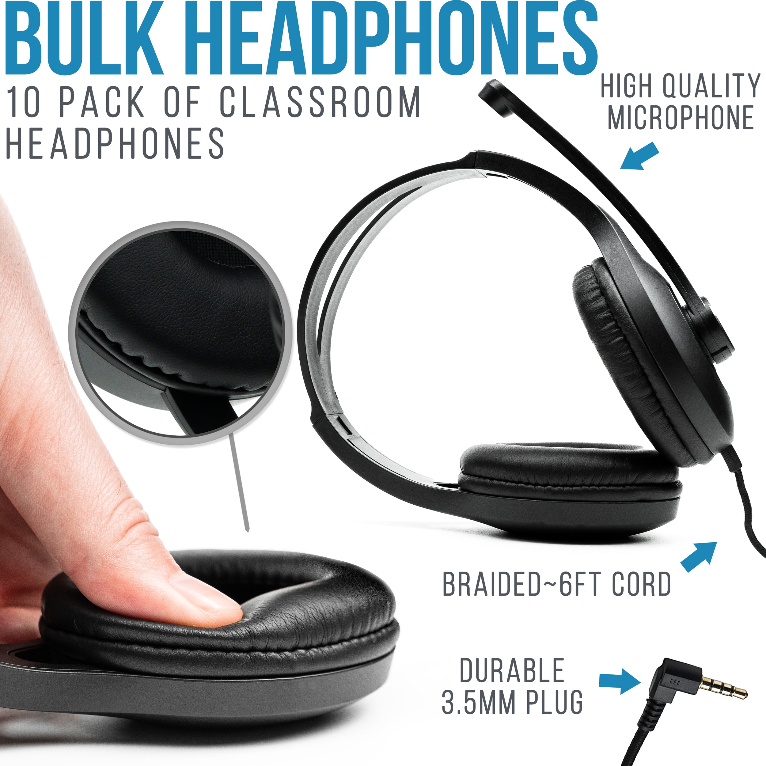 Bulk Classroom Headphones With Microphone For Students