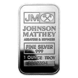 ベストセラー激安 JOHNSON MATTHEY FINE SILVER999 1oz インゴット