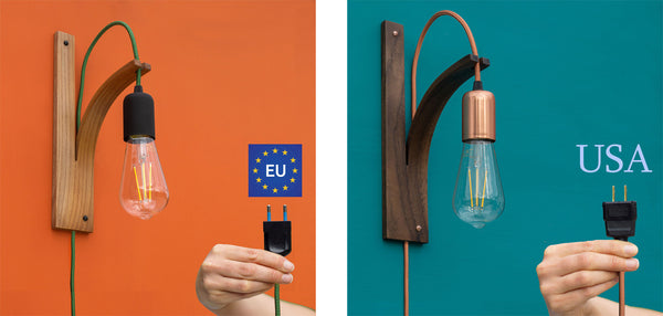 wall light usa europe plug