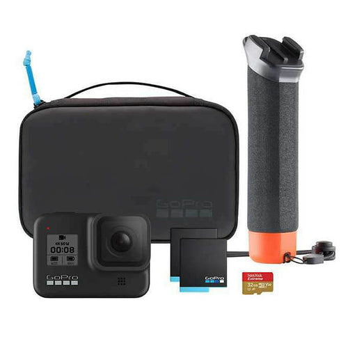GoPro HERO 8 Black 4K Action Camera Bundle - 2 BATTERY, Handler, Case, & SD Card