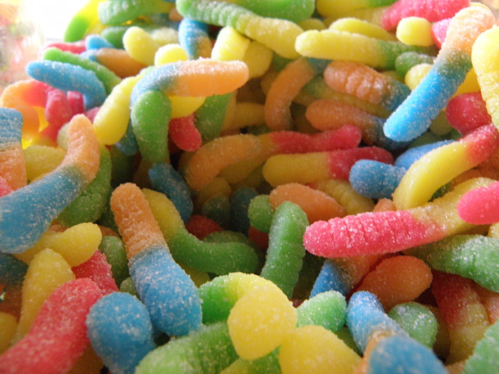 Sour Neon Gummi Worms Fun Factory Sweet Shoppe 