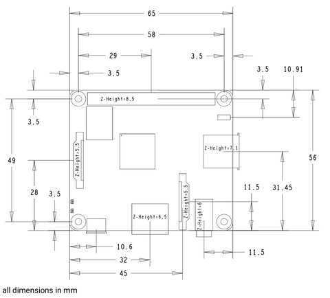 Raspberry Pi 3 Model A+ Physical Specifications