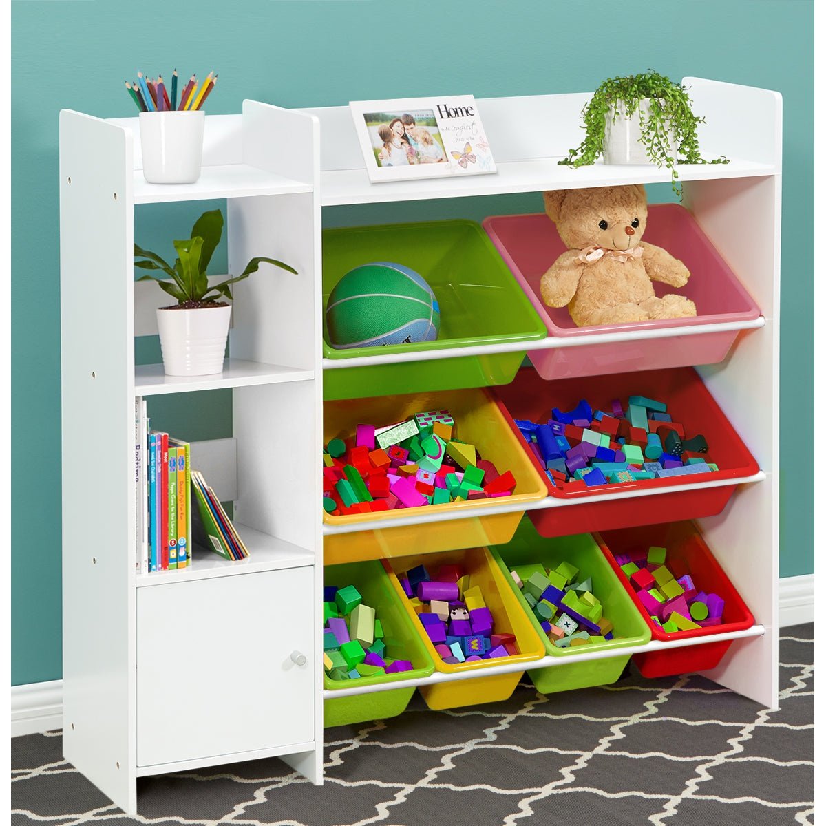 kids bookshelf and toy storage