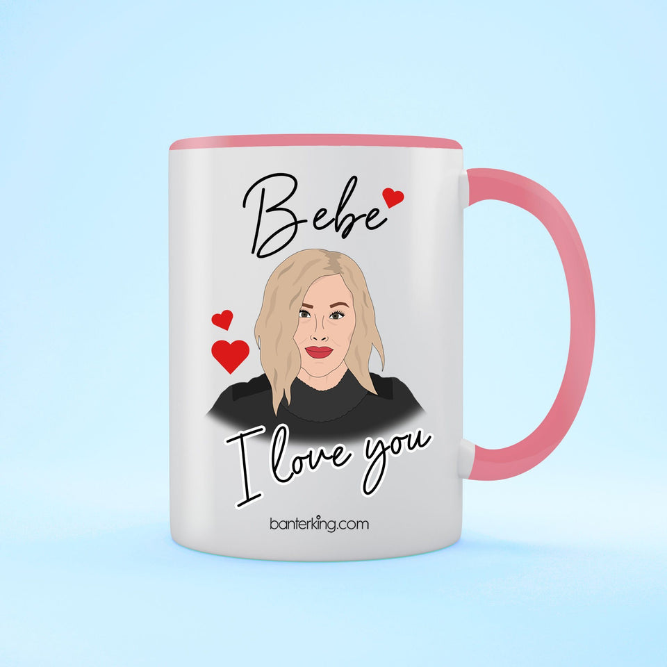 Bebe I Love You Valentine's Two Toned Large 11oz Mug Mug Inkthreadable Pink 