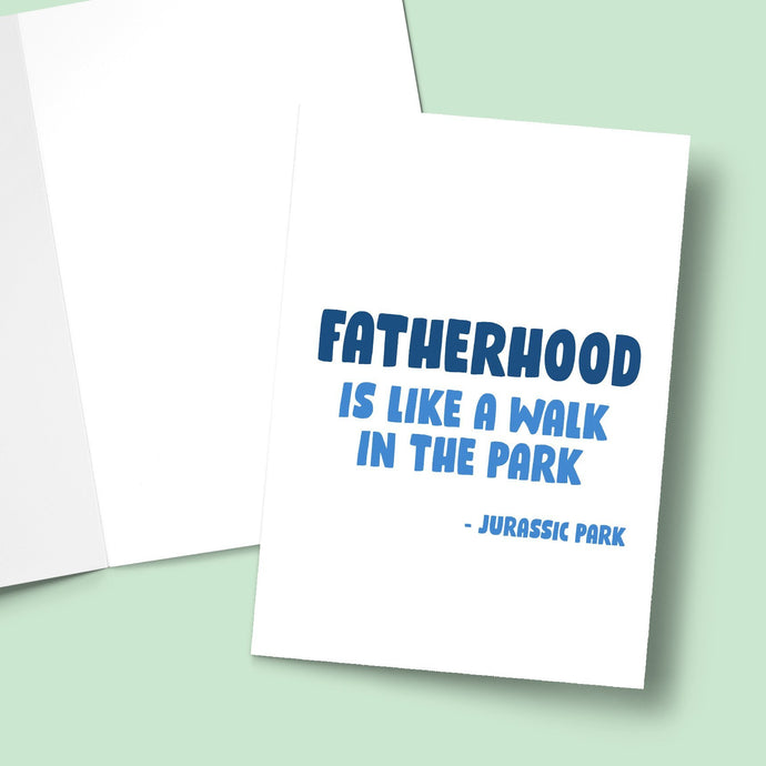 Fatherhood like Jurassic Park Father's Day Greeting Card Stationery Prodigi 
