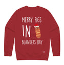 Merry Pigs In Blankets Day Christmas Jumper (Unisex) Jumper Inkthreadable Small Red 