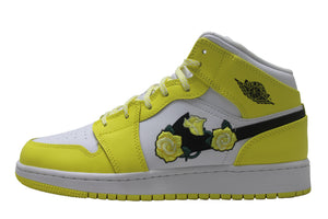 jordan 1 mid dynamic yellow floral womens