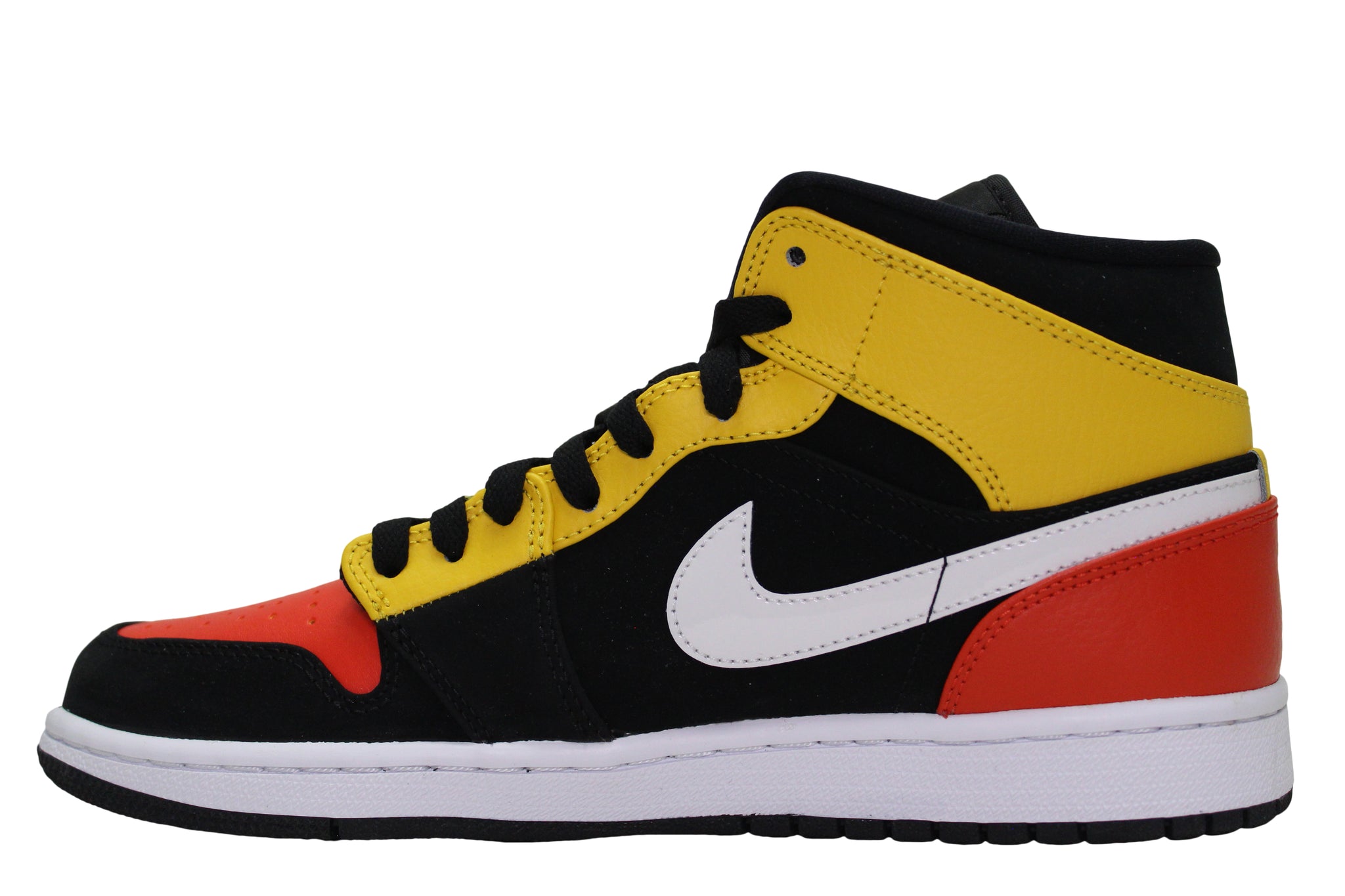 nike air jordan 1 mid black amarillo orange