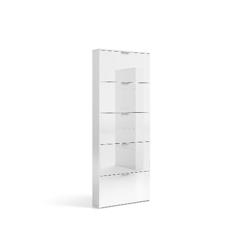 Zapper 5 Door Matte White Tall Shoe Storage Cupboard Furnicomp