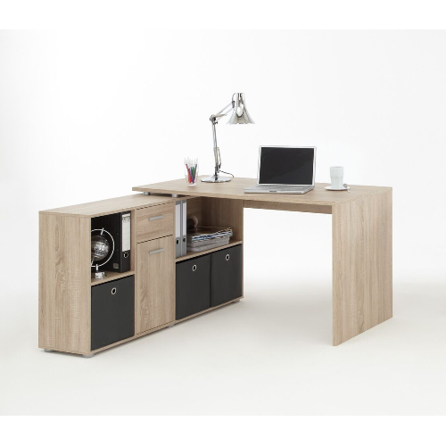 Zuri Large Oak Effect L Shaped Corner Computer Desk Office Desks