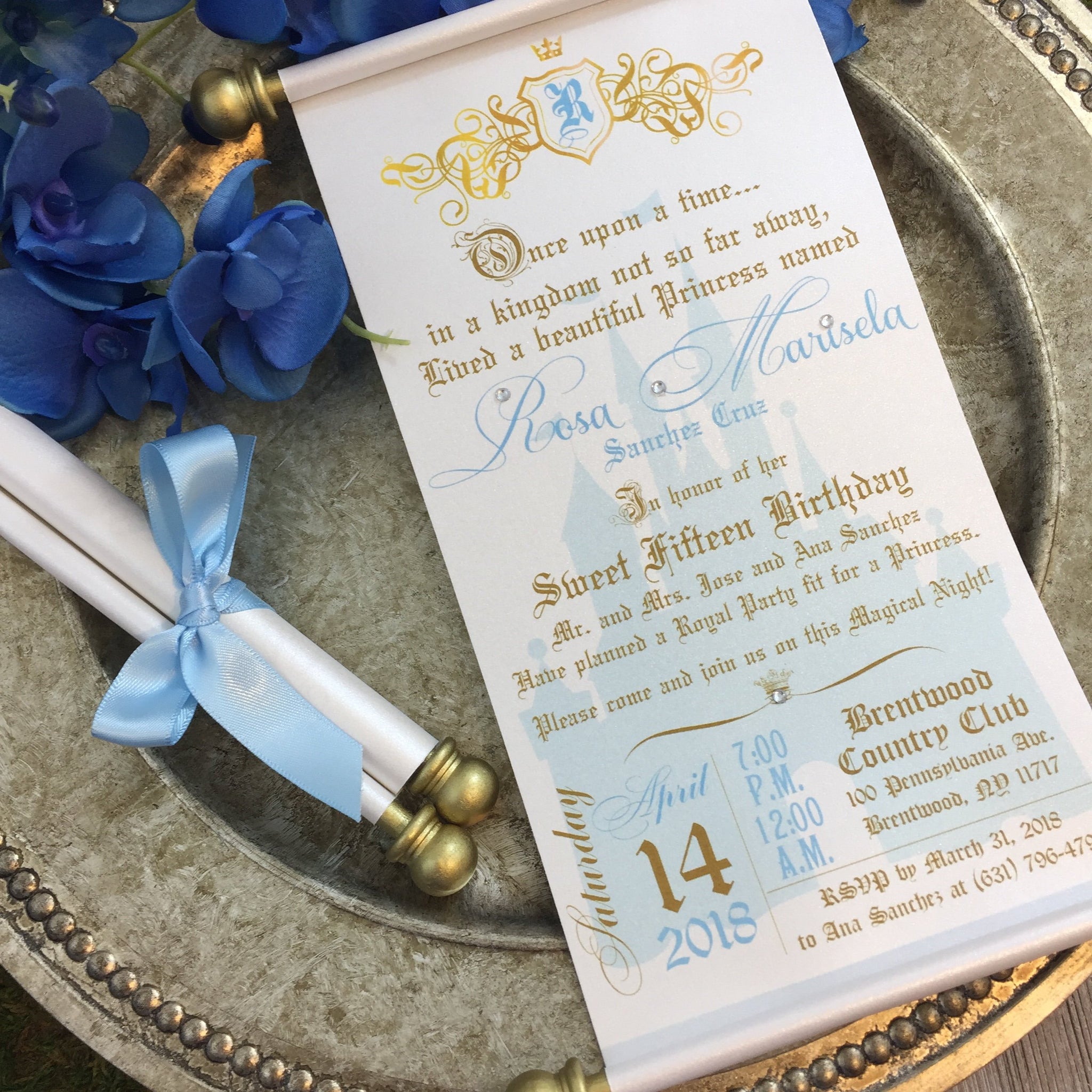 Party Invitations: Scroll Invitations For Quinceanera