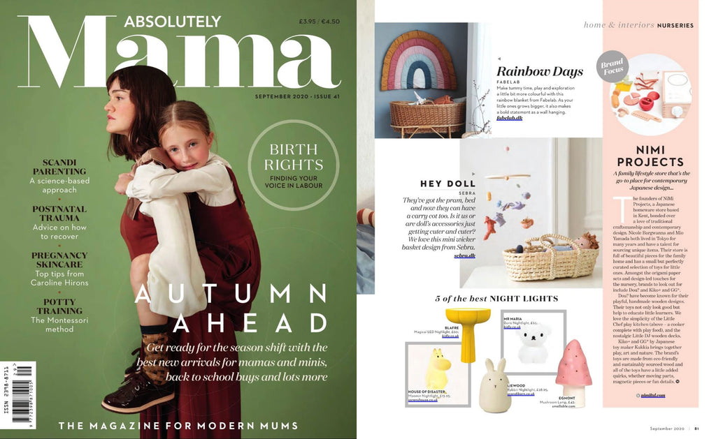 NiMi Projects Dou Toy Little Chef wooden toy kitchen set, featured in Absolutely Mama magazine