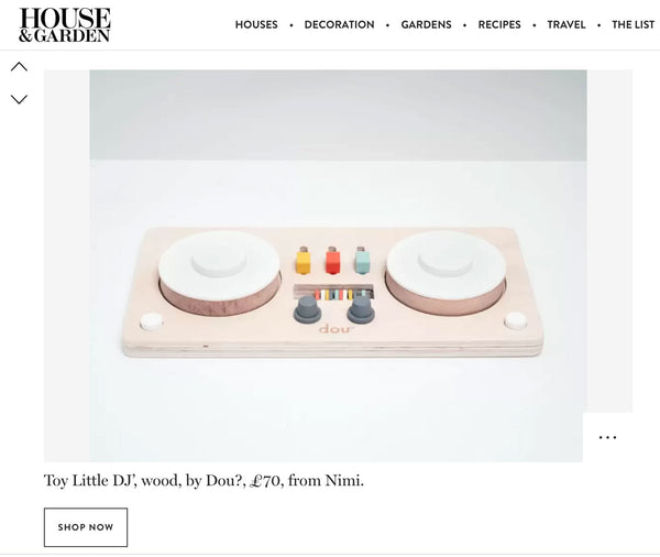 NiMi Projects Dou Toy Little DJ set featured in House & Garden online