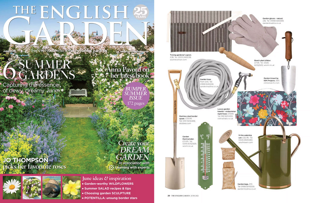 NiMi Projects' Asano Mokkousho Japan-made gardening trowel, featured in a roundup of gardening tools for The English Garden magazine June 2022 issue..