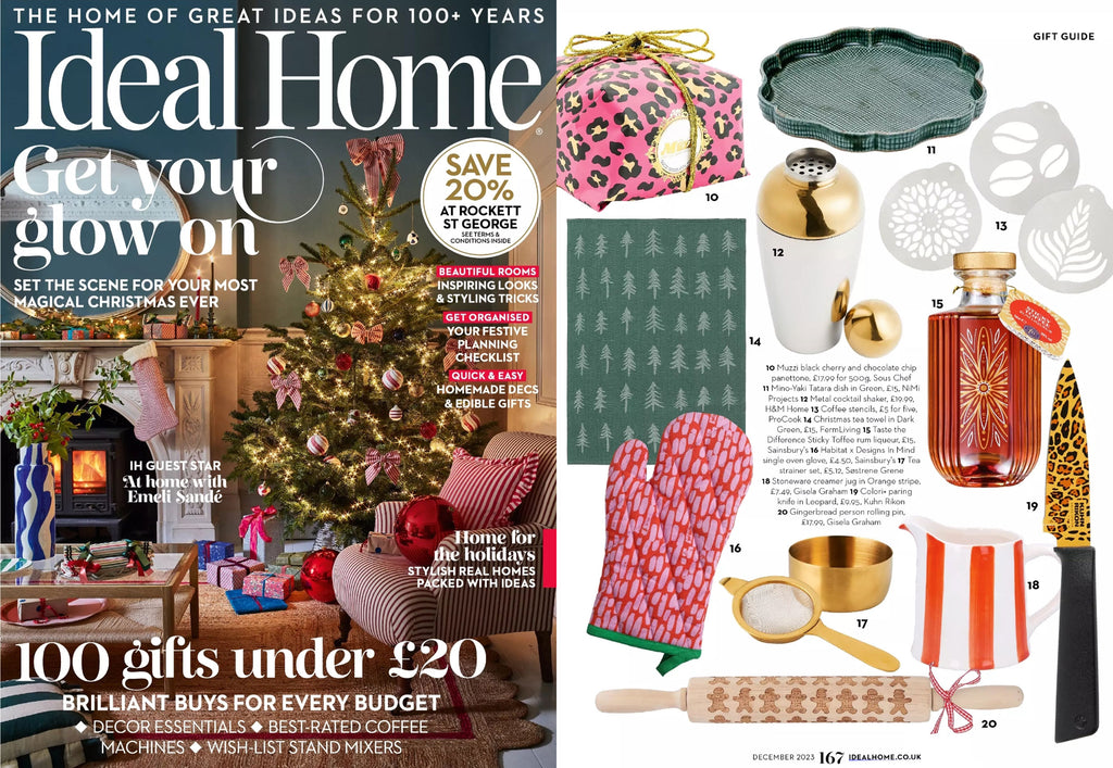 NiMi Projects' Mino-yaki Tatara Platter in green, featured in Ideal Home magazine December issue 2023
