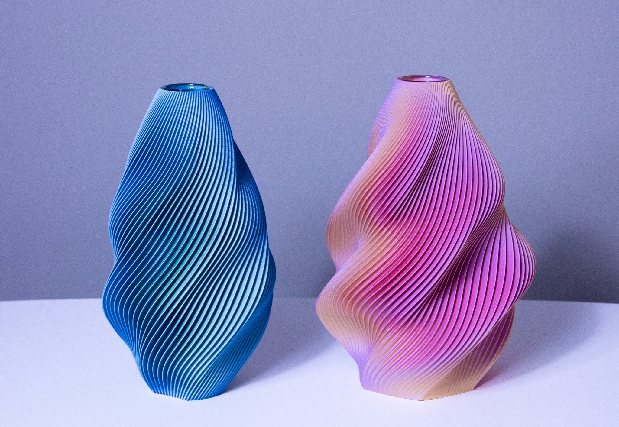 Vases 3D printed by Sekisai and part of the "Co-Breathing Objects" exhibition for Milan Design Week 2023